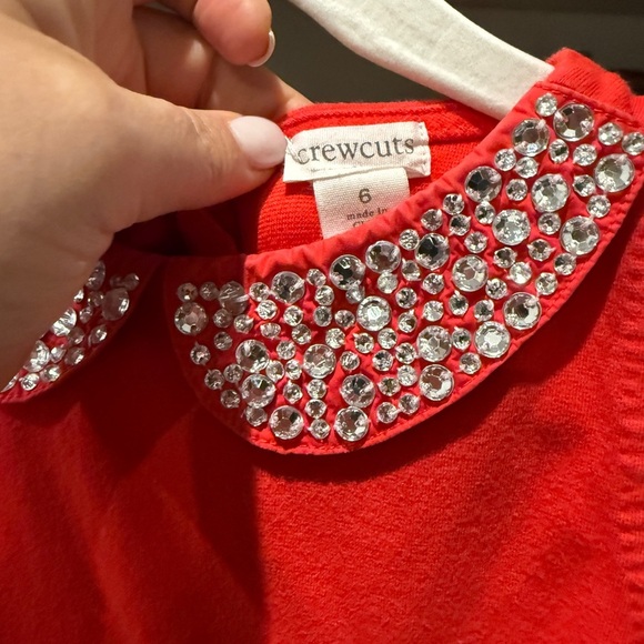 Jcrew Crewcuts Red Dress with Embellished Collar - Picture 2 of 3